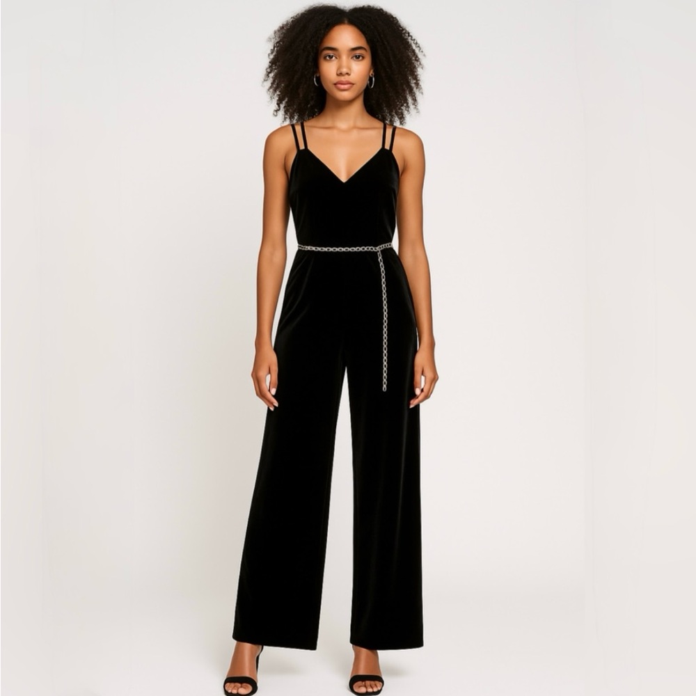 Ted Baker Nellieh Wide Leg Velvet Jumpsuit
Silver Tone Chain Belt Sz 4 US 10🧡